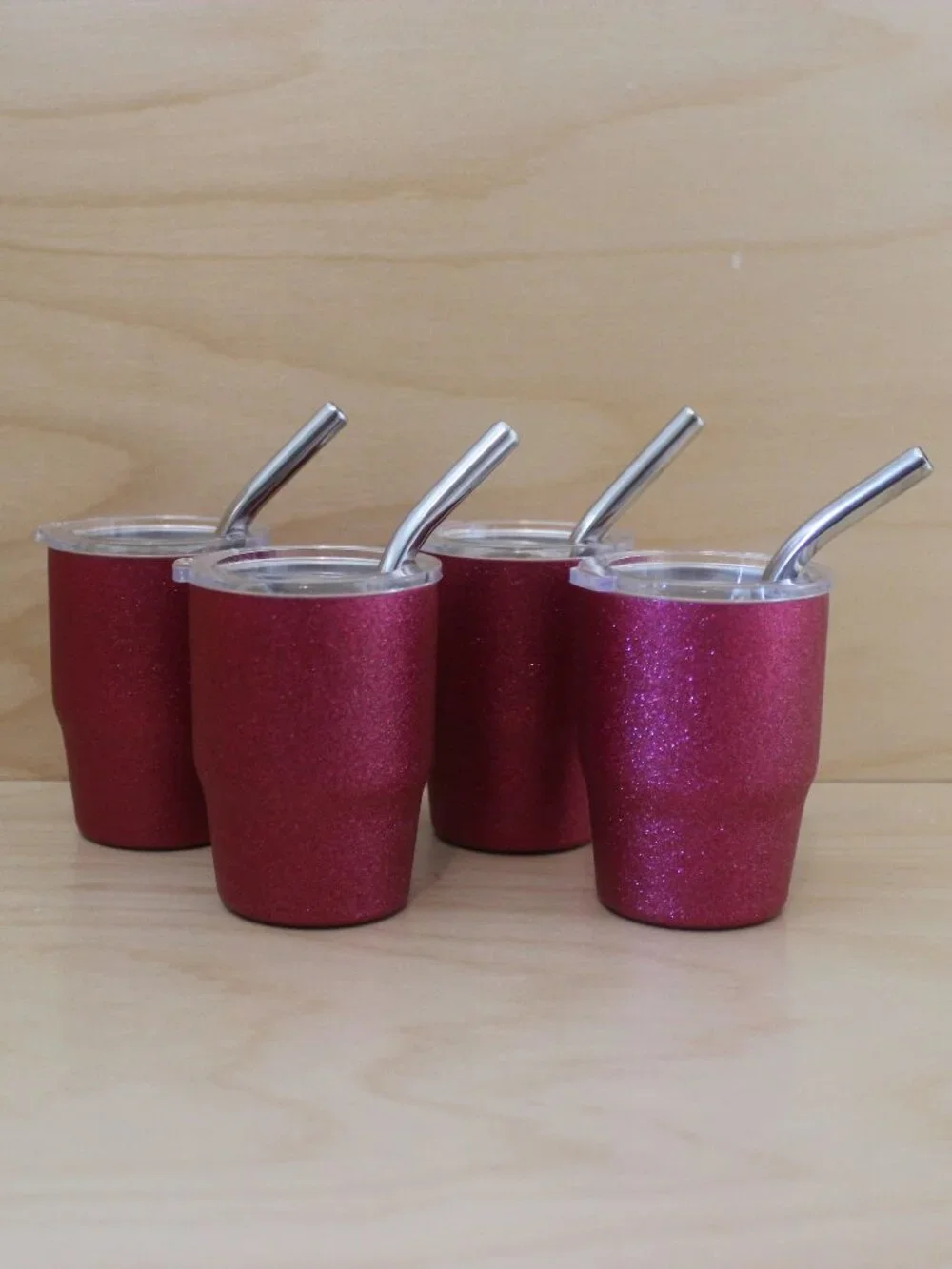 Set of 4 Mini Stainless Steel Insulated Tumbler - Ashland - Pink Glitter